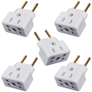 Mega Kit 5 Adaptadores Universal 10A/20A Reforçado | Solução Completa para Casa e Escritório | Plug 3 Pinos para 2 Pinos