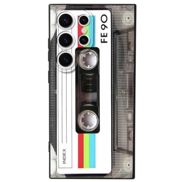 MEGANTREE Capa de telefone com design de fita cassete retrô fofa para Samsung Galaxy A36 5G, acabamento fosco TPU, toque macio, ajuste fino, anti-impressão digital, para meninas mulheres meninos