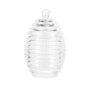 Meleira de Vidro Cristal 450ml com Pegador Pote Porta Mel Com Dosador e Tampa | Meleira Elegante para Presente | Frasco para Mel Artesanal, Geleias e Xaropes (Modelo 2)