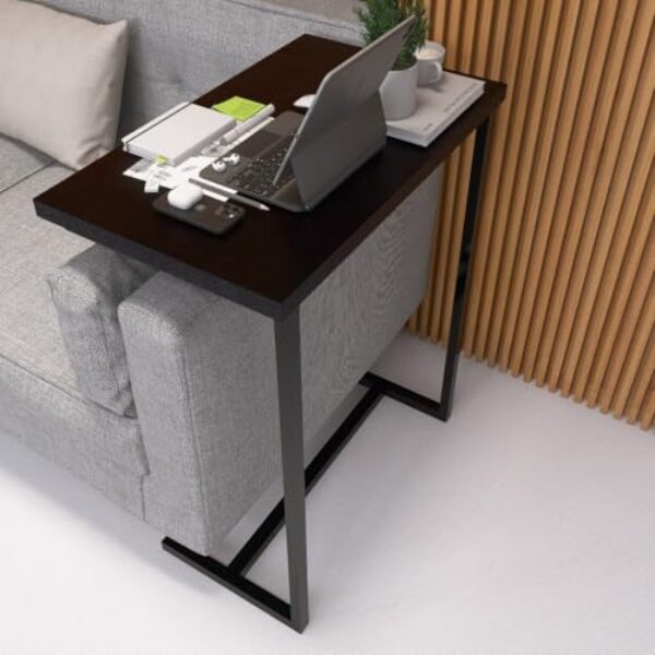 Mesa de Apoio para Sofá e Notebook Preta Multifuncional Home Office e Sala(PRETO)