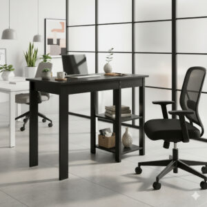 Mesa Pequena para Notebook com Prateleira – Compacta e Funcional para Estudar e Trabalhar