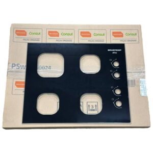 Mesa Tampo Vidro Fogão Cooktop Brastemp 4 Bocas Preto Bdd62a
