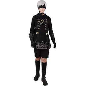 miccostumes No. 9 Fantasia de cosplay tipo S com bolsa e luvas, Preto, P