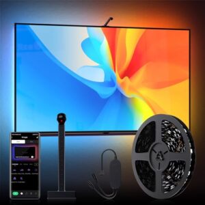 MIHEAL Luz de fundo LED para TV com sensor, fita de luzes RGB de 16,4 m para PC, TV, monitor, luzes de Smart TV por trás dessa sincronização com tela, compatível com app Music Sync, para sala de jogos