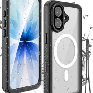 Miimall Capa para iPhone 17 à prova d'água, compatível com Magsafe [corpo inteiro 360] [tela bulit--in e protetor de lente] à prova de choque à prova de poeira, à prova de neve, anti-arranhões para