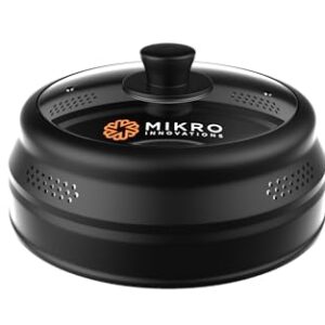 Mikro Innovations Capa dobrável para respingos de micro-ondas com alça - preta