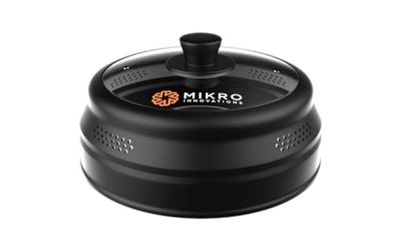 Mikro Innovations Capa dobrável para respingos de micro-ondas com alça - preta