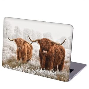 MINGDAO Compatível com MacBook Pro de 13 polegadas, capa protetora rígida com capa de teclado (M1 A2338 A2289 A2251 A2159 A1989 A1706 A1708, versão 2016-2020) - Highland Cow - MC8084