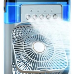 Mini Climatizador de Ar Portátil, Ventilador e Umidificador USB com Timer, Branco