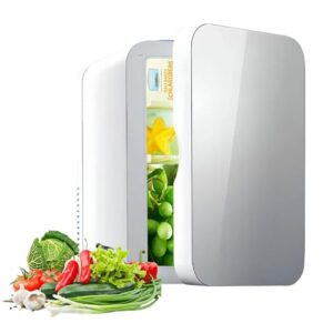 Mini geladeira compacta,geladeira pequena portátil de 6-8 latas refrigerador pequeno de 6L,adaptadores 220V AC/12Carro DC,para bebidas,alimentos,cuidados com a pele,quarto,dormitório,escritório,carro
