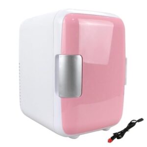 MINI GELADEIRA FRIGOBAR 2 EM 1 REFRIGERADOR E AQUECEDOR 12V 4L RETRO CASA E CARRO 4 LITROS ROSA