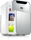 Mini Geladeira | Geladeira De Carro | Cooler & Aquecedor Portátil | Capacidade De 20l | 12v / 220-240v | Geladeira Pequena Com Freezer De Porta Dupla | Para Cosméticos, Alimento, Bebid, Silver