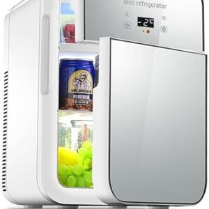 Mini Geladeira | Geladeira De Carro | Cooler & Aquecedor Portátil | Capacidade De 20l | 12v / 220-240v | Geladeira Pequena Com Freezer De Porta Dupla | Para Cosméticos, Alimento, Bebid, Silver