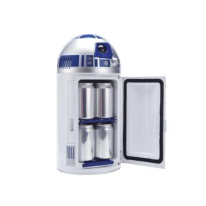 Mini geladeira Star Wars R2-D2 | Refrigerador portátil de 45,7 cm para bebidas e lanches | Carro, RV e uso doméstico com alimentação AC/DC | Divertido Star Wars colecionável