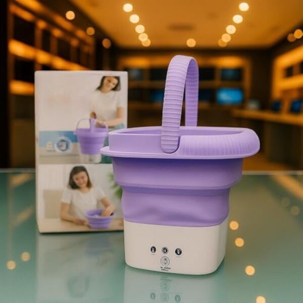 Mini Maquina de Lavar Portatil，Tanquinho de Lavar Roupa 110/220v,Capacidade de 8 Litros，Com Uma AlçA，PortáTil e DobráVel，Adequado para Lavar Roupa íNtima(roxo)