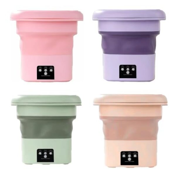 Mini Máquina de Lavar Roupa Portátil Dobrável Automática USB Lavadora de Viagem Camping para Roupas Íntimas Compacta Bivolt Instalação Zero(cor aleatorio 6.5L COM CESTO)