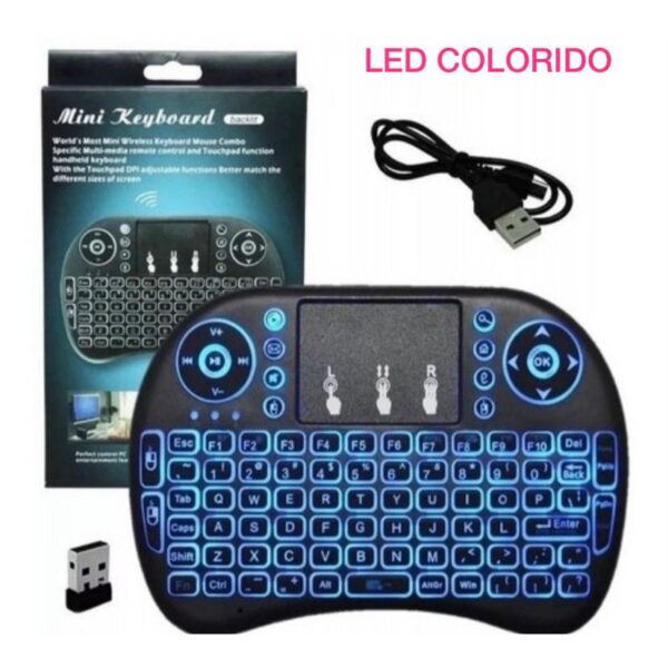 Mini Teclado Led Iluminado Controle para Smart Box Tv Notebook X box Smart tv