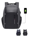 Mochila Executiva para Notebook até 15,6” – Entrada USB, Compartimento Acolchoado, Design Sortido, Ideal para Viagens, Trabalho e Faculdade