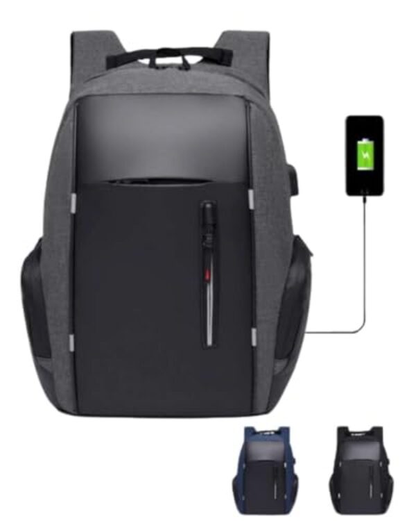 Mochila Executiva para Notebook até 15,6” – Entrada USB, Compartimento Acolchoado, Design Sortido, Ideal para Viagens, Trabalho e Faculdade