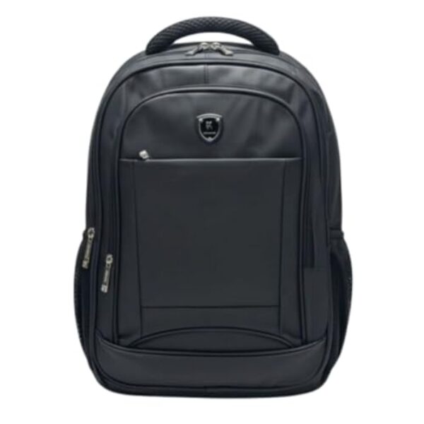 Mochila Impermeável Preta com Material Emborrachado Resistente à Água, Design Moderno, Múltiplos Compartimentos (Preto)