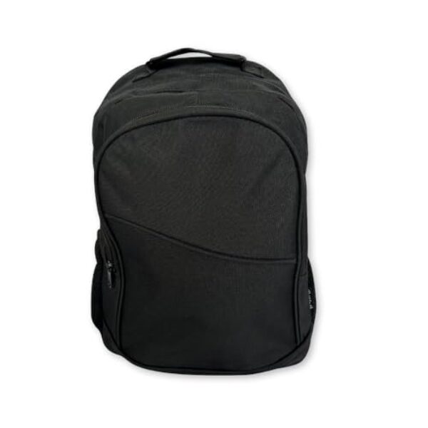 Mochila Reforçada para Notebook, Poliéster Preto, 44x29x15cm, Compartimento para Laptop 15 Polegadas, 18L, com Bolsos Laterais em Tela