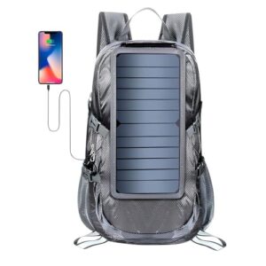 Mochila Solar Dobrável 30L com Placa Monocristalina 6,5W – Carregamento USB, Leve, Compacta e Sustentável