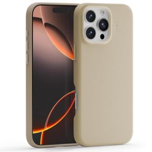 MOFT Capa Snap MOVAS™ para iPhone 16 Pro, compatível com MagSafe, capa magnética de couro vegano premium com sensação suave, cor duradoura minimalista, capa protetora de 6,3 polegadas, bege terra