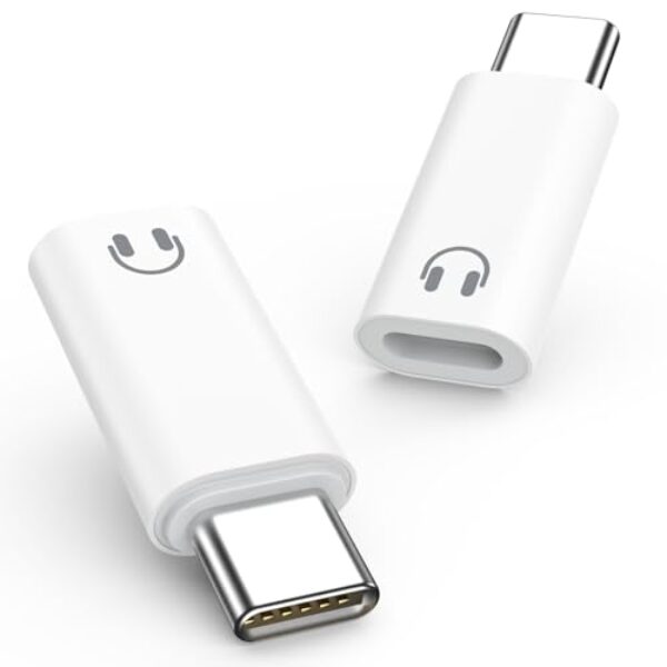 MoKo Adaptador Lightning para USB C para fones de ouvido com controle de linha, adaptador de áudio Lightning para USB C para iPhone 16e/iPhone 16/15 Pro Max Plus, não serve para carregamento