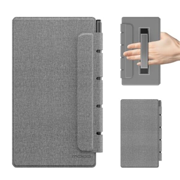 MoKo Capa para notável Paper Pro Move 2025 18,5 cm, capa magnética ultrafina leve com fecho protetor de caneta larga, alça de mão, hibernar/despertar automático para movimentos notáveis, cinza jeans