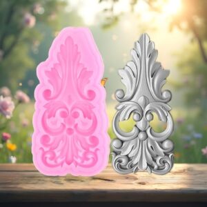 Molde de silicone estilo barroco Curlicues Scroll Lace para decoração de bolos, cobertura de cupcake, pasta de goma de chocolate, argila de polímero