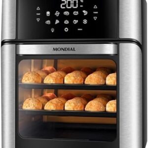 MONDIAL Fritadeira Air Fryer Forno Oven 12L, Preto/Inox, 2000W, 220V - AFON-12L-BI