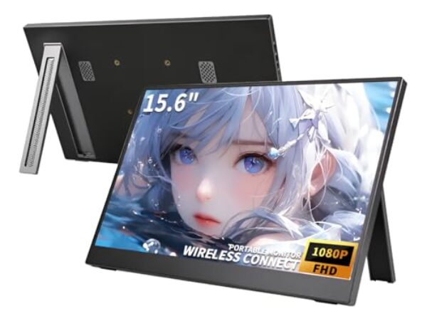 Monitor Portatil 15,6'' Full HD 1080P Monitor Portátil Conectado Com USB C Dupla/HDMI, IPS Extensor De Tela para Notebook com VESA e Suporte de proteção Espelhamento Android iOS Windows