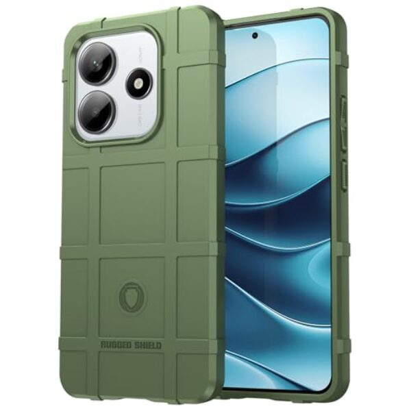 Monwutong Capa de ajuste fino para Redmi Note 14 5G, capa de telefone resistente ao ar livre durável, proteção antiqueda de grau militar e proteção de lente de câmera para Redmi Note 14 5G, HD verde