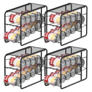 MOOACE Pacote com 4 organizadores de latas para despensa, rack empilhável de dispensador de latas de refrigerante, organizador de despensa, suporte de armazenamento de alimentos enlatados para armário