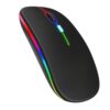Mouse Sem Fio Recarregável, 2.4GHz e Bluetooth, LED RGB Colorido, Silencioso, Design Slim Ergonômico, Compatível com Notebook e PC