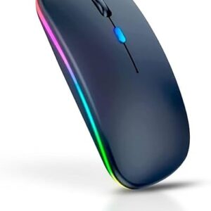 Mouse Sem Fio Recarregável Wireless Bluetooth Optico Led Rgb Colorido Ergonômico Usb 2.4 Ghz Notebook Computador Pc Desktop Linha Premium - Cores Sortidas