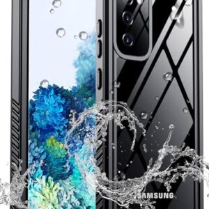 MOZOTER Capa à prova d'água para Samsung Galaxy S20 FE, capa subaquática IPX8, à prova de choque e militar, à prova de queda, película protetora de tela integrada com qualidade de som transparente