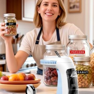 Máquina de fazer etiquetas em relevo vintage com 6 fitas, impressora portátil sem tinta para casa, escritório, bricolage e artesanato, branco e azul