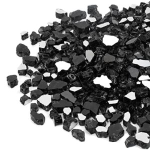 Mr. Fireglass 1/2" Vidro reflexivo para Fire Pit, Lareira, Mesa de fogo em preto - 20 libras