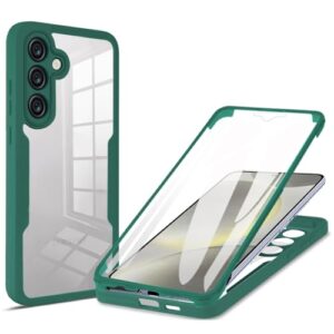 MRRSIWEI Capa para Samsung Galaxy S25 FE (não para S25), [Protetor de tela embutido] [À prova de choque de grau militar] Capa protetora robusta transparente de 360° para Samsung Galaxy S25 FE. Verde
