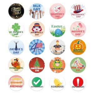 Ímãs de férias, 20 pacotes de calendário magnético para geladeira, acessórios para quadro apagável a seco, perfeito para calendário de geladeira e quadro de planejador familiar - ideal para pais