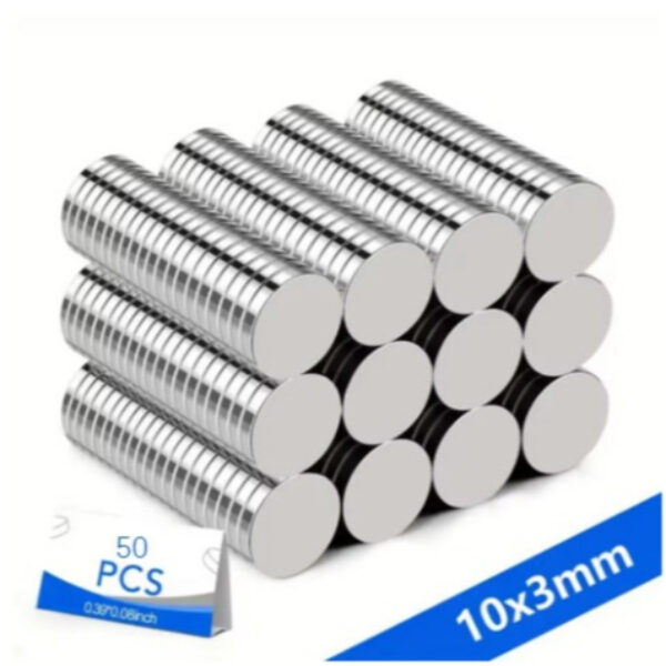 Ímãs De Geladeira 50 Peças , 10x3mm Pequeno Disco Redondo Pequenos Quadro Branco Para Artesanato , Faça Você Mesmo , Esc