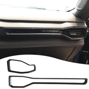 MUXEE Consoles centrais, tampa de saída de saída A/C, para Ford Mustang 2024 2025 2026, painel AC saída de ar guarnição acessórios interiores esportivos de carro - fibra de carbono