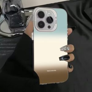 MVVKKY Capa de celular prateada fosca com gradiente de luxo para Samsung A32 4G (para Samsung A32 4G/3)