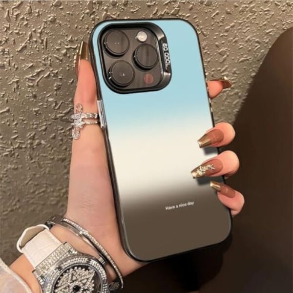 MVVKKY Capa de celular prateada fosca com gradiente de luxo para Samsung A73 5G (para Samsung A73 5G/1)