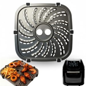 MyMegan Cesta de substituição para fritadeira a ar, 8 quartos, aço inoxidável, prata