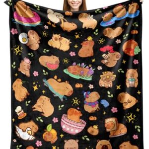 NieNeaNia Manta Capivara Presentes Cobertor Quente Flanela Capivara Tema Cobertor Capivaras Decoração Roupa de Cama 152 cm x 127 cm