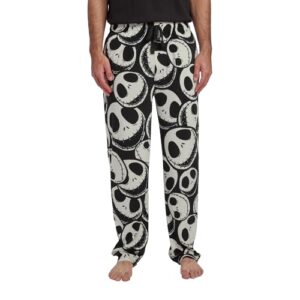 Nightmare Before Christmas Jack Skellington Calça de pijama masculina leve de lã de pelúcia, Nightmare Jack Skellington preto, M