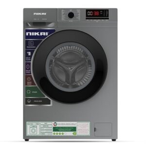 Nikai Lavadora de carga frontal de 7 kg, 16 programas, lavagem a vapor, 1000 RPM, economia de energia 4 estrelas, máquina de lavar totalmente automática, visor LCD digital, trava para crianças, melhor