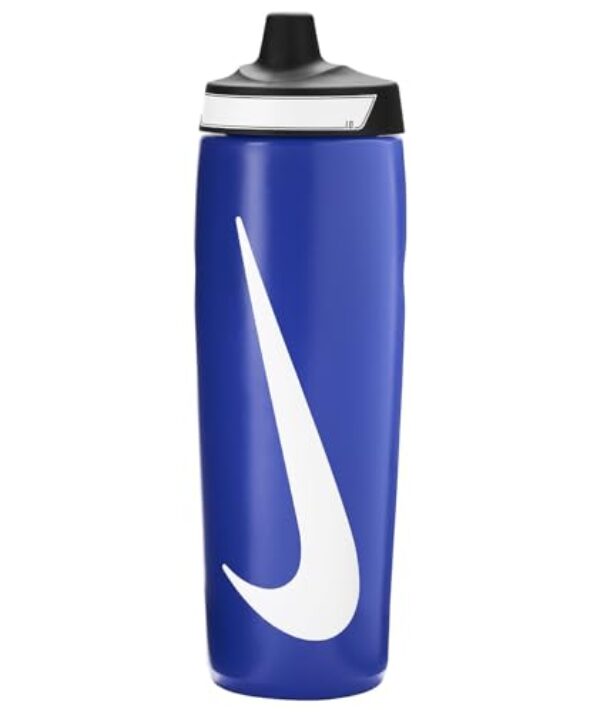 Nike Refuel Garrafa esportiva de 680 g sem BPA hermética (Game Royal/preto/branco)